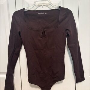Abercrombie & Fitch Chocolate Long Sleeve Bodysuit